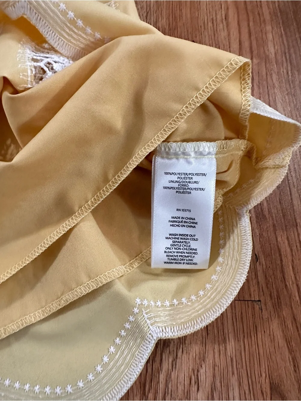 Nanette Lepore Pale Yellow Cotton Top with White Crochet Trim